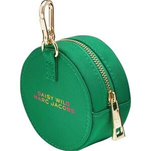 Marc Jacobs Green Round Coin Pouch with Gold Hardware